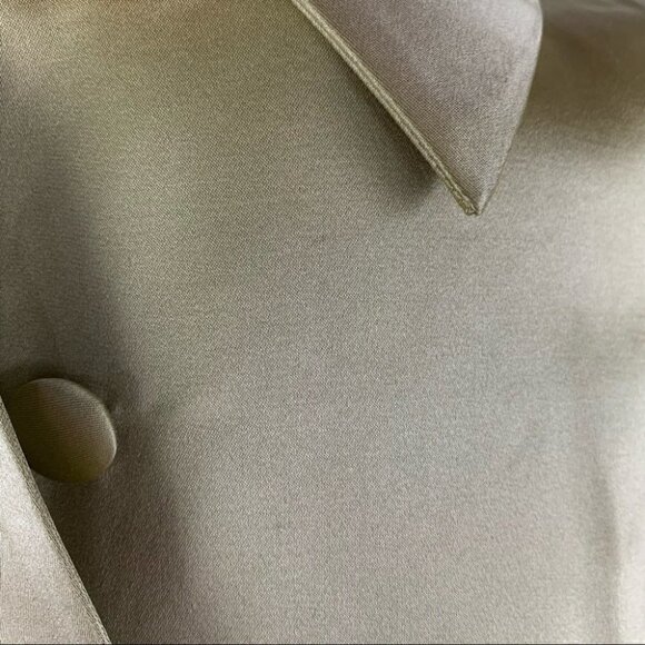 Ricki Freeman Teri Jon dress size 4 100% silk chartreuse square rhinestone belt - Picture 8 of 11